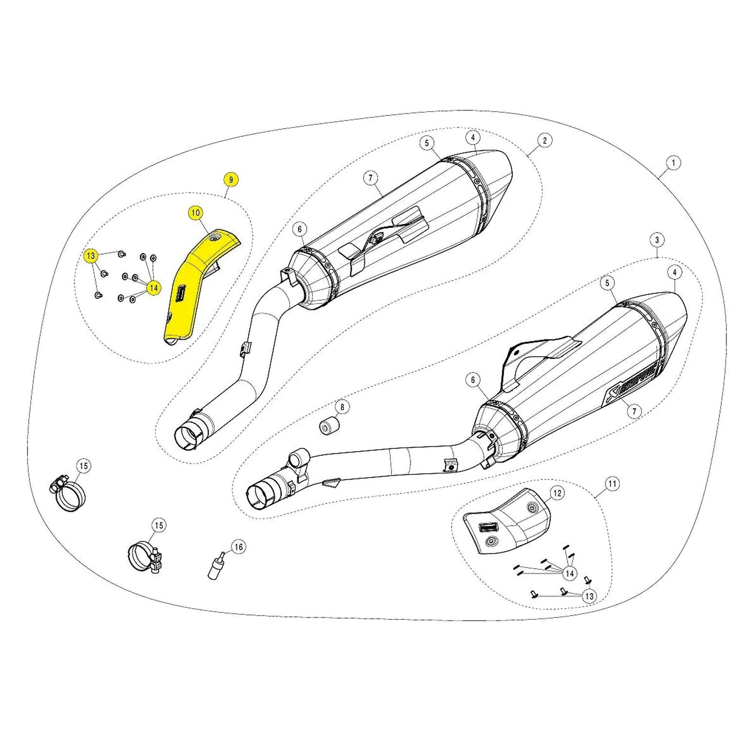Akrapovic Exhaust Heat Shield Replacement Part For BMW K 1600 GTL ABS 2011-2024
